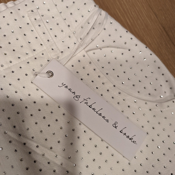 White Sparkle Wide-Leg Pants - Picture 6 of 10